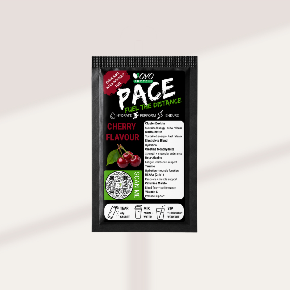 PACE Intra-Workout | Hydration & Endurance Fuel | Ovo Protein - Cherry, 40g Single Sachet