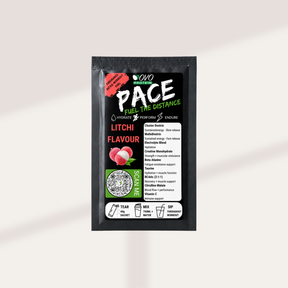 PACE Intra-Workout | Hydration & Endurance Fuel | Ovo Protein - Litchi, 40g Single Sachet